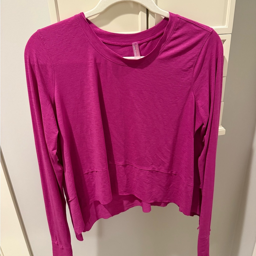 free people movement hot pink tempo long sleeve tee